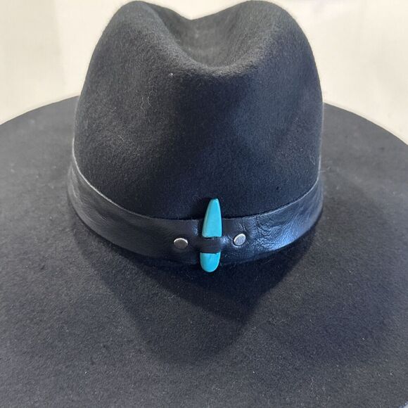 Lovely Bird 100% Wool Hat Western Boho Country Turquoise Floppy READ - Picture 2 of 10